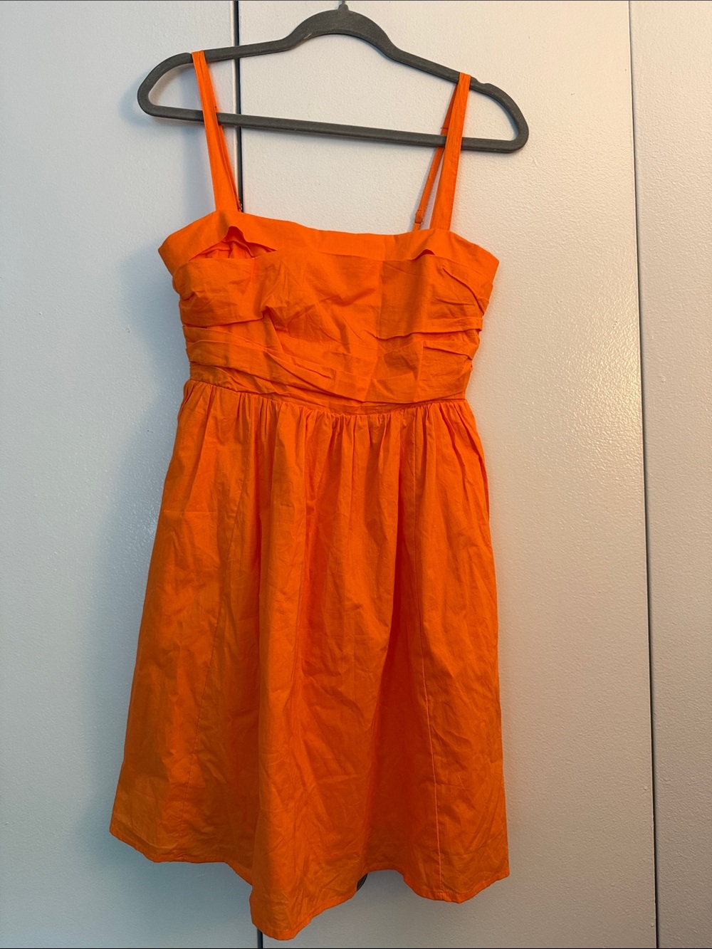 PaperMoon Orange Summer 100% Cotton Mini Dress With Pockets  Size M